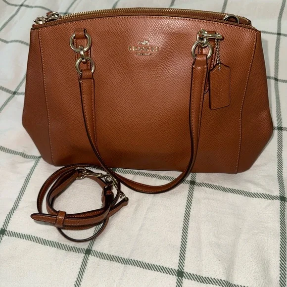 Coach Tan Leather Shoulder Bag - Picture 2 of 8